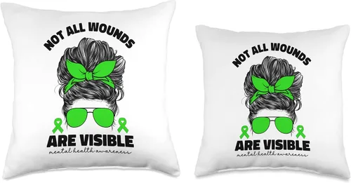 Miniatura 3 de Not All Wounds Are Visible Mental Health Awareness Advocate Throw Pillow