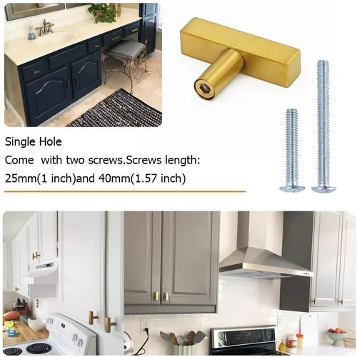 Miniatura 4 de Goldenwarm LS1212GD - Paquete de 15 tiradores de latón cepillado para cajones de cocina, manijas de acero inoxidable para cajones de cocina LS1212GD