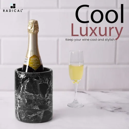 Miniatura 2 de Radicaln Enfriador de Vino de Mármol Negro de 6.5 Pulgadas Hecho a Mano Enfriador de Bebidas Para Accesorios de Bar, Enfriador de Vino Para Champán