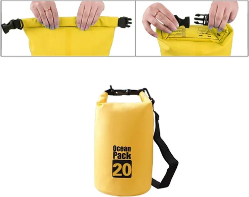 Miniatura 6 de Bolsa seca flotante impermeable Bear Outdoor, para canotaje, kayak, senderismo, snowboard, acampada, rafting, pesca y excursionismo Amarillo
