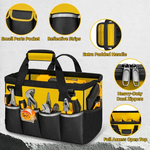 Miniatura 3 de NECKORY Bolsa de herramientas, organizador de caja de herramientas portátil con correa de hombro ajustable, bolsa de transporte de herramientas