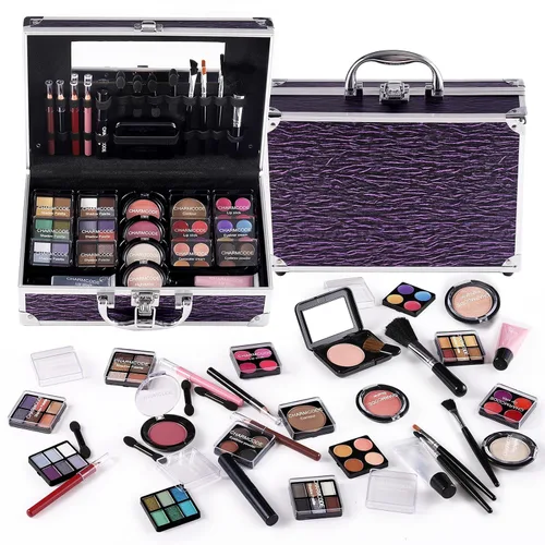 Miniatura 10 de Kit completo de maquillaje para adolescentes y mujeres, estuche de tren de belleza con juego de cosméticos de iniciación, caja de regalo de San
