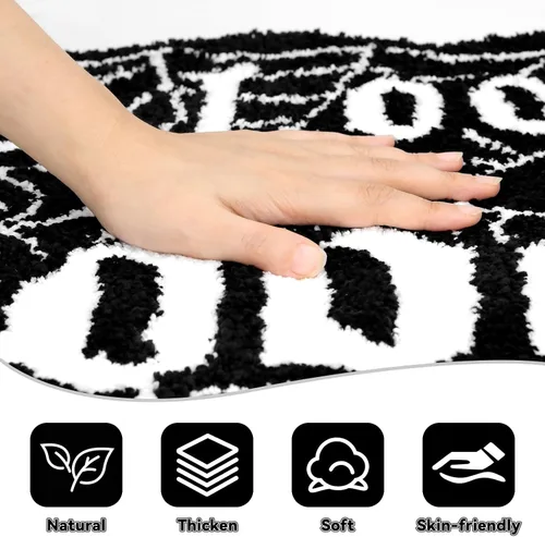 Miniatura 6 de Meetory Alfombra de baño de Halloween – Tapete de baño de telaraña, lavable a máquina, tapete gótico para Halloween, tapete de baño gótico