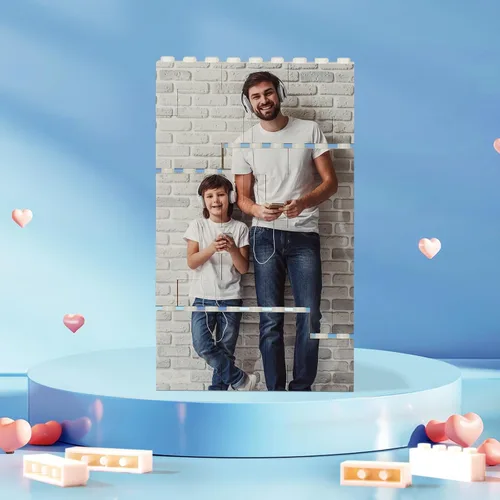 Miniatura 2 de Ladrillo de Construcción Personalizado Rompecabezas de Bloque de Foto Personalizada con Forma Vertical-Rectangular Imagen Personalizada Regalos