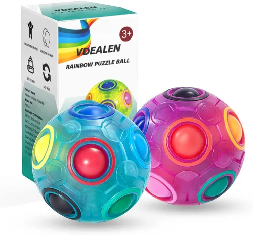 Miniatura 9 de Vdealen Bola mágica de rompecabezas de arcoíris, juguete antiestrés para niños y niñas, fiesta de cumpleaños, Pascua, San Valentín, Navidad, relleno