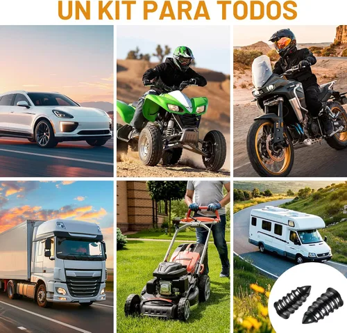 Miniatura 7 de Kit de 40 piezas de clavos de hule para reparación de neumáticos con 2 tubos de pegamento sellador de neumáticos negro, kit de 2026 nuevos tapones