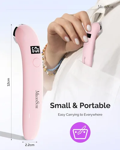 Miniatura 7 de MelodySusie Lámpara de Uñas UV Inalámbrica Ergonómica de Mano con Pantalla LCD y 2 Temporizadores, P-Art01A Luz LED UV Mini Recargable que Cura