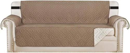 Miniatura 25 de H.VERSAILTEX Funda reversible para silla, protector de muebles antideslizante, resistente al agua, con correas elásticas de 2 pulgadas