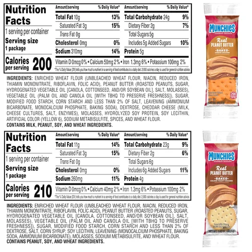 Miniatura 3 de Munchies Galletas tipo sándwich, surtido de mantequilla de maní (paquete de 4, 32 unidades)