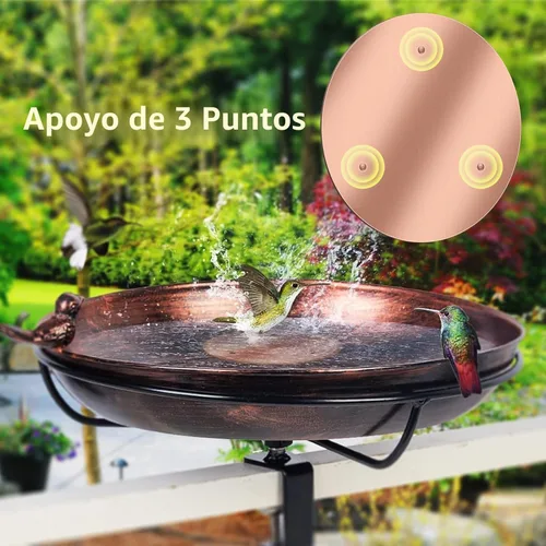 Miniatura 3 de Disco de cobre para baño, 99.99% de cobre puro para pájaros, soporte de triple punto, limpiador de agua para todas las estaciones para baños