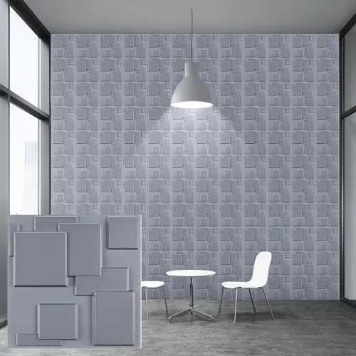 Miniatura 35 de Heikki Paquete de 30 Paneles de Pared 3D para Decoración de Pared Interior, Paneles de Pared con Textura de Flores de PVC para Sala de Estar