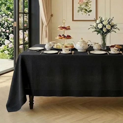 Miniatura 19 de Classic Linen™ by D'Moksha - Mantel rectangular de 54 x 72 pulgadas, 100% lino puro, lavable a máquina para comedor, Día de la Madre, primavera