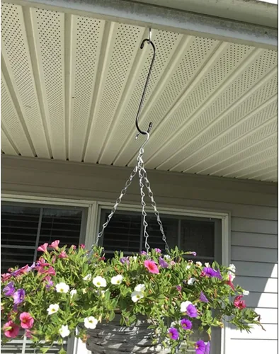 Miniatura 2 de Lchkrep Paquete de 6 ganchos para plantas de 10 pulgadas, color negro, ganchos grandes para plantas, cestas colgantes, flores, pérgola, jardín