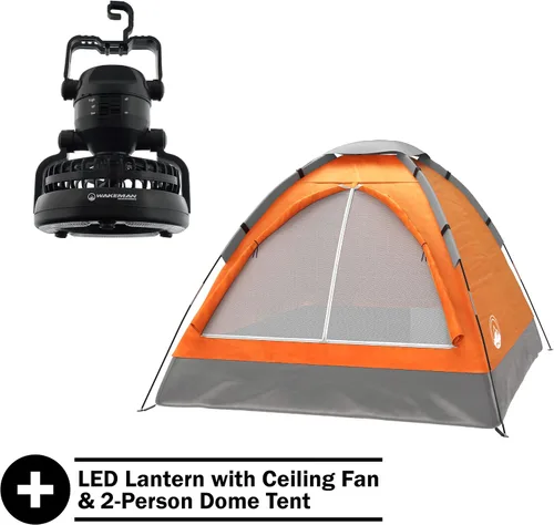 Miniatura 5 de Wakeman Tents 2-Person Tent with Removable Rain Fly and Carry Bag – Comes with Camping Lantern with Fan – Weather-Resistant Camping Accessories by