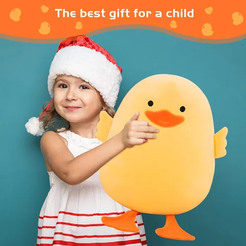 Miniatura 3 de DEYI Peluche de pato de peluche, juguetes suaves de patito amarillo, regalos para amigos y niños, Navidad, bonita almohada amarilla