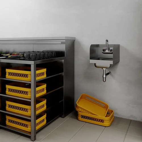 Miniatura 6 de AmGood Fregadero de mano de acero inoxidable para montaje en pared NSF Lavabo comercial de manos para restaurante, cocina y hogar