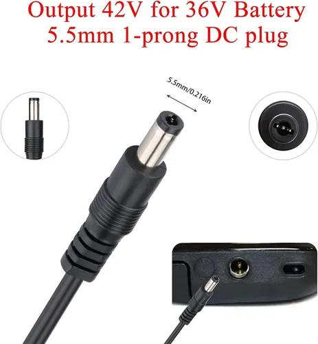 Miniatura 2 de [Ajuste verificado] Cargador de 42 V 2 A para iScooter, isinwheel (36 V), compatible con iScooter i9, i9 Pro, i8, i8L e isinwheel U1, M10, S9 Pro