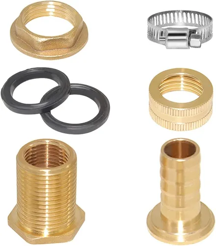 Miniatura 5 de Joywayus Conector de tanque de agua macho de latón de 1/2 pulgada NPT hembra x 3/4 pulgadas GHT + lengüeta de 3/4 pulgadas x 3/4 pulgadas GHT hembra