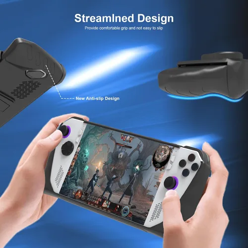 Miniatura 4 de RGEEK Funda protectora para ASUS ROG Ally con soporte, funda ROG Ally con carcasa frontal desmontable, accesorios ROG Ally incluyen funda