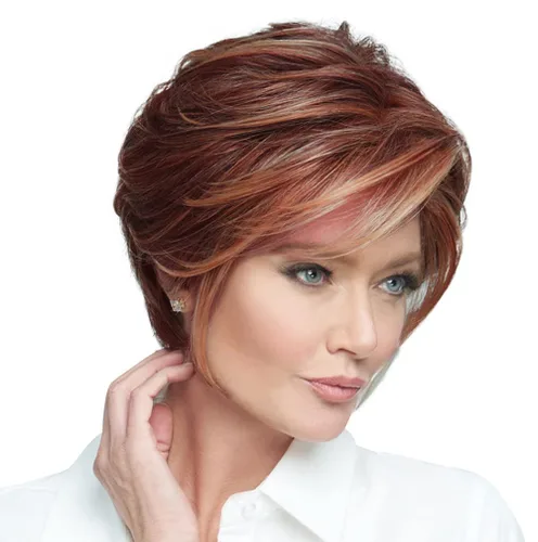 Miniatura 17 de Raquel Welch Go To Style - Peluca de pelo corto versátil y favorecedora de Hairuwear, gorra media, castaño iluminado por el sol RL10/12