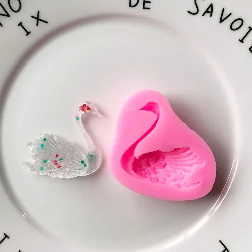 Miniatura 3 de Paquete de 2 moldes de silicona para fondant de cisne, chocolate, caramelo, azúcar, manualidades, goma de mascar, herramientas de decoración