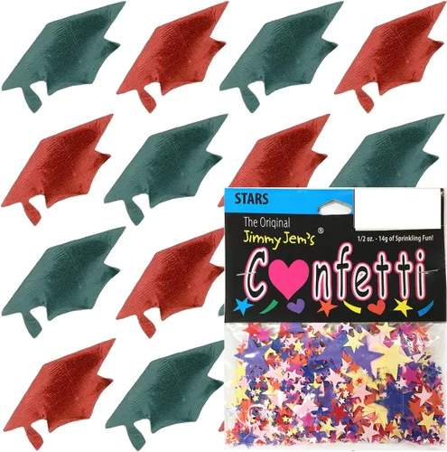 Miniatura 54 de Confetti Grad Cap Negro, Azul Marino Combo - 2 bolsas de media onza (1 oz)