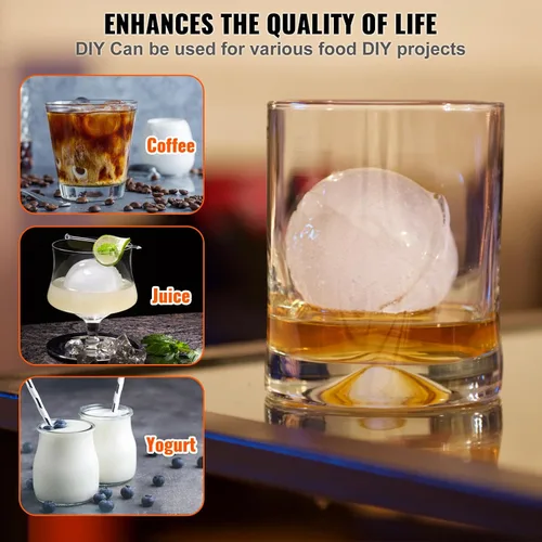 Miniatura 6 de VEVOR Prensa de bolas de hielo, máquina de bolas de hielo de 2.4", kit de prensa de bolas de hielo de aleación de aluminio para aeronaves
