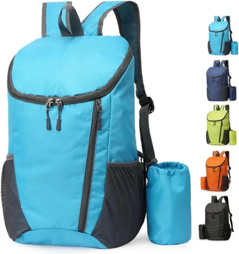 Miniatura 14 de Mochila plegable portátil, mochila plegable para montañismo, mochila ultraligera para ciclismo al aire libre, mochila de senderismo para viajes Negro