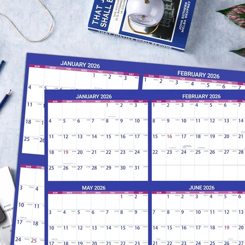 Miniatura 7 de Calendario anual de pared 2026, calendario de borrado en seco 2026, enero 2026 a diciembre de 2026, 34.8 x 22.9 pulgadas, calendario de pared 2026