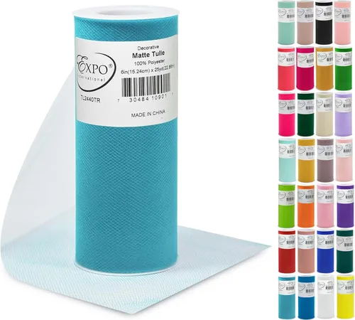 Miniatura 11 de Expo International Tul mate decorativo, tela de tul de poliéster ligero para tutús, disfraces y decoraciones de fiestas, lavable, fácil de usar, 6