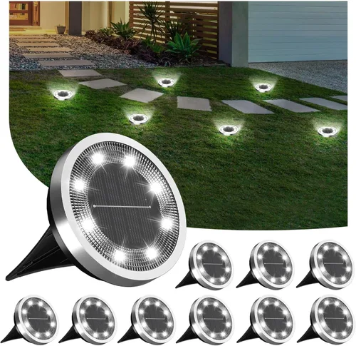 INCX Solar Ground Lights, 10 Pack Solars Light Outdoor Waterproof, Solar Garden Lights Landscape Lighting for Patio Pathway Lawn Yard Deck Driveway