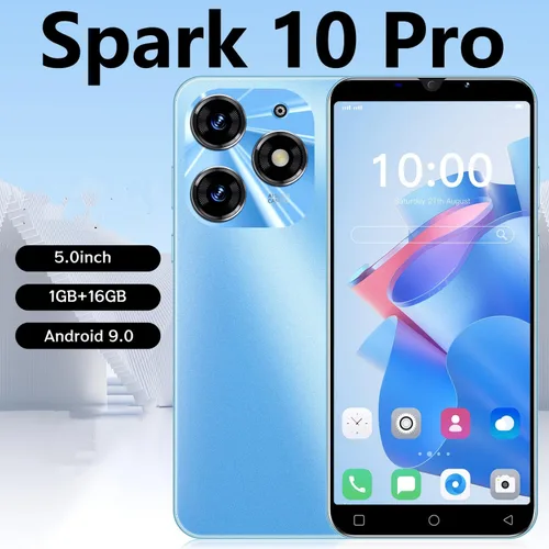 Miniatura 5 de Spark10Pro Teléfono móvil barato, pantalla HD de 5.0 pulgadas, batería de 3000 mAh, 16 GB ROM (expandible hasta 128 GB) Android 9.0 Dual SIM, Negro