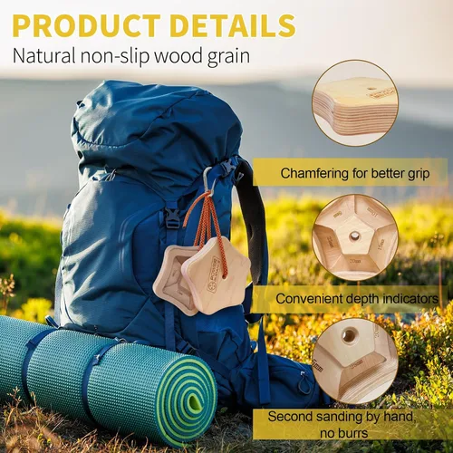 Miniatura 4 de POWER GUIDANCE Tablero de escalada para el dedo para fortalecer el agarre de escalada hecho de madera para interiores y exteriores