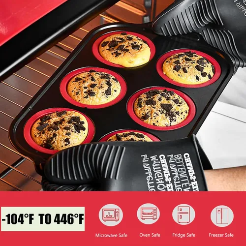 Miniatura 5 de Molde de Silicona para Muffins, Moldes para Muffins de 6 Cavidades para Hornear con Marco de Metal, Molde para Cupcakes, Moldes para Bocados de 6