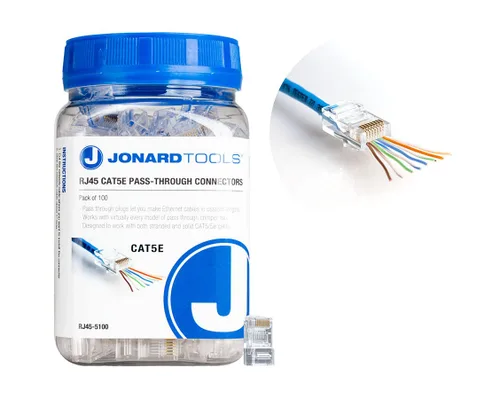 Miniatura 7 de Jonard Tools Conectores de paso RJ45-525 CAT5e RJ45 para cables de red (paquete de 25)