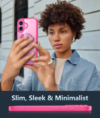 Miniatura 13 de FNTCASE Funda para iPhone 13 Pro-Max: Fundas magnéticas transparentes compatibles con Magsafe Slim anti amarillamiento protección contra caídas