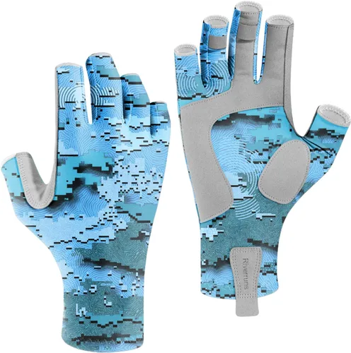 Miniatura 14 de Riverruns Guantes de pesca UPF 50+ con protección UV para hombres y mujeres para exteriores, kayak, remo, remo, canoa, senderismo