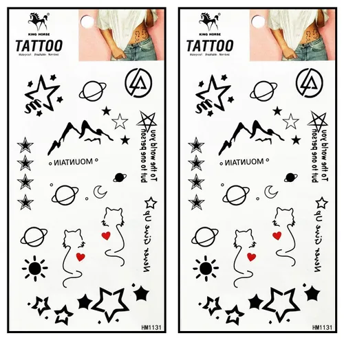 Miniatura 4 de Tatuajes 2 hojas hermosas rosas negras enredaderas temporales tatuajes adhesivos falsos cuerpo brazo pecho hombro tatuajes para hombres