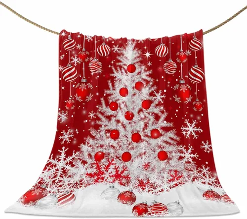 Miniatura 100 de Mantas de Tiro de Muñeco de Nieve de Navidad, Manta de Vellón Suave de Vacaciones de Invierno Decorativa para Hogar Sofá Sillón Silla Sala de Estar