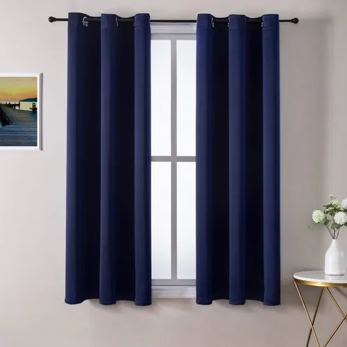 Miniatura 89 de ChrisDowa - Cortinas de cenefa pequeñas para cocina, cortinas cortas con ojales y aislamiento térmico para oscurecer la sala y habitación