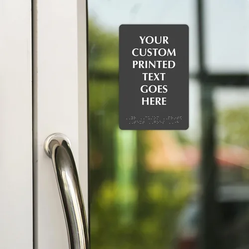 Miniatura 3 de SmartSign Letrero en braille personalizado, vertical, 6 x 9 pulgadas, compatible con la ADA, letrero de plástico resistente para interiores
