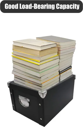 Miniatura 5 de GUOZI Caja de almacenamiento plegable, caja de memoria decorativa con tapa y esquinas reforzadas de metal, caja de regalo organizadora para 2