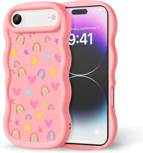 Miniatura 36 de Compatible con iPhone SE/8/7 Funda para Mujeres y Niñas, Marco Ondulado Rizado con Patrón Lindo, Estética Delgada Suave Silicona TPU Parachoques