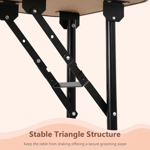 Miniatura 7 de Mesa plegable profesional de 32 pulgadas para preparación de mascotas con brazo y bandeja de soga y malla, capacidad máxima hasta 220 libras