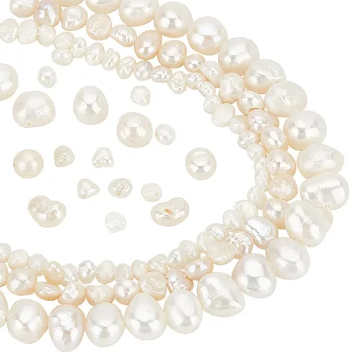 Miniatura 7 de PH PandaHall 64 cuentas de perlas de plástico ABS, 8 estilos irregulares, cuentas sueltas cultivadas naturales para bodas, collares, pulseras