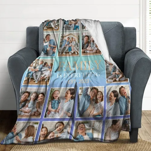 Miniatura 5 de Regalos de novia para San Valentín, collages de fotos personalizados en mantas, regalos de cumpleaños para mamá, novia, esposa, manta suave