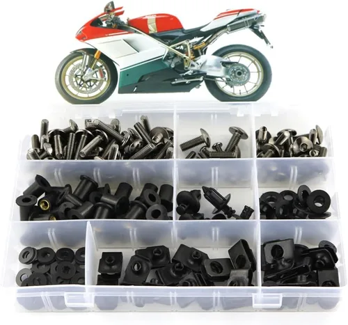 Miniatura 9 de Xitomer Juego completo de pernos de carenado, apto para 848 1098 1198, kits de montaje arandelas/tuercas/fijaciones/clips/ojales (negro mate)