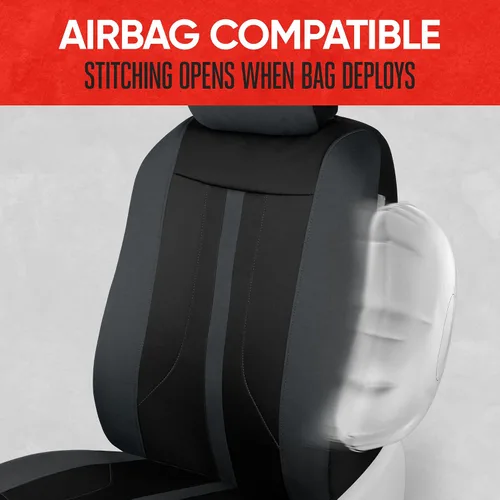 Miniatura 5 de Motor Trend Fundas de Asiento de Coche de Tela Gris para Asientos Delanteros – Fundas de Asiento Tipo Bucket Automotrices Premium, Hechas