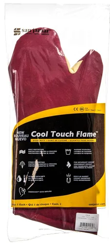 Miniatura 26 de San Jamar KT0215 Kool-Tek Manopla de protección para horno para temperatura convencional Nomex, 15" de longitud, rojo