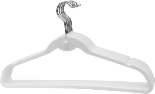 Miniatura 4 de Cascade perchas con ganchos giratorios, de acero, diseño delgado y resistente que ahorra espacio Blanco